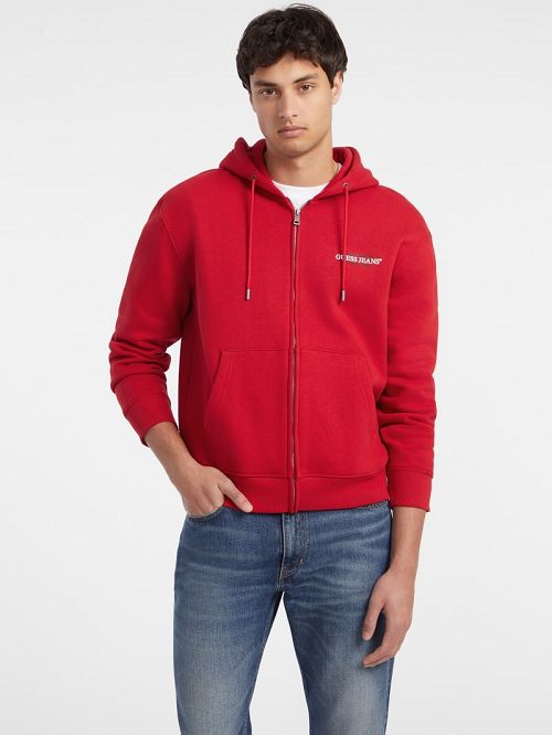 Guess American Tradition Zip-Up Hoodie Rosii | GUESS-SN30826