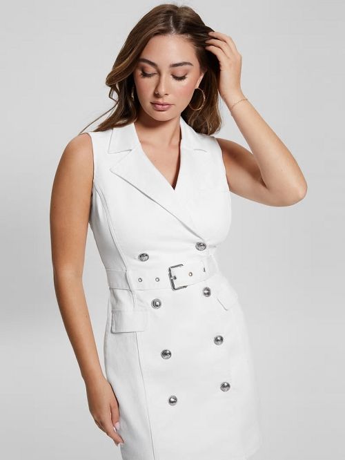 Guess Anela Belted Denim Trench Dress Albi | GUESS-SN26986