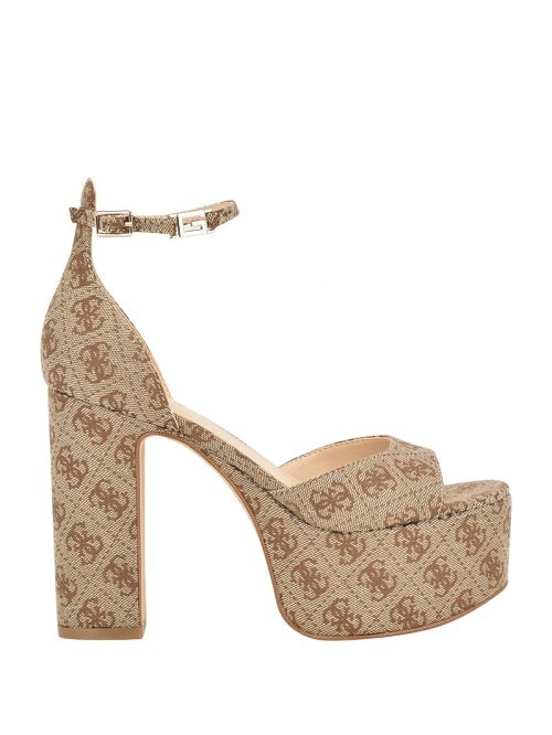 Guess Ankle Strap Logo Platform Heels Maro | GUESS-SN29680