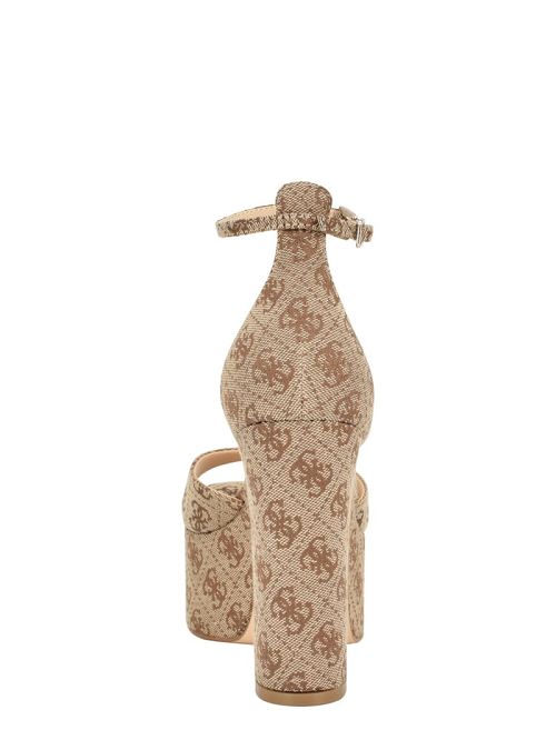 Guess Ankle Strap Logo Platform Heels Maro | GUESS-SN29680
