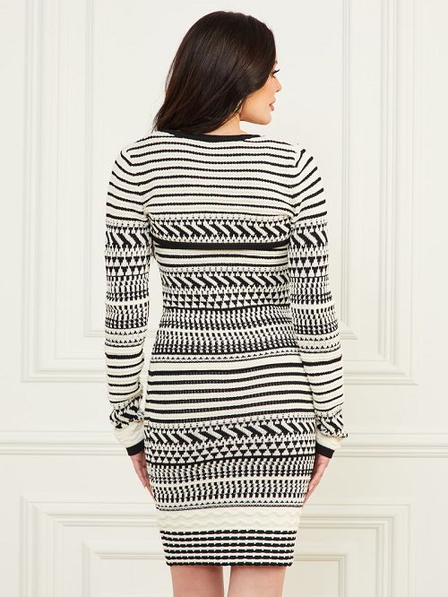 Guess Arianna Stitched Sweater Set Negrii | GUESS-SN26834