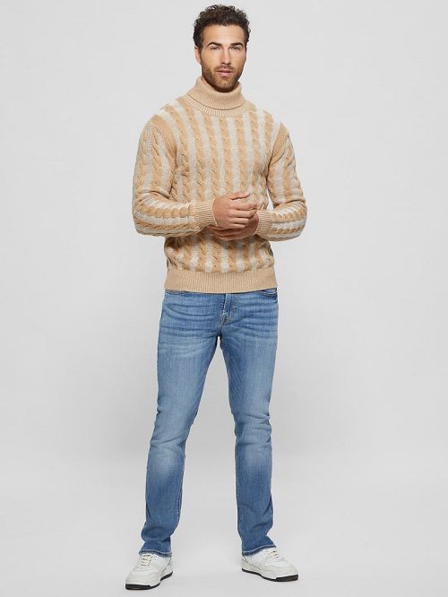 Guess Arkell Turtleneck Cable Sweater Bej | GUESS-SN30900
