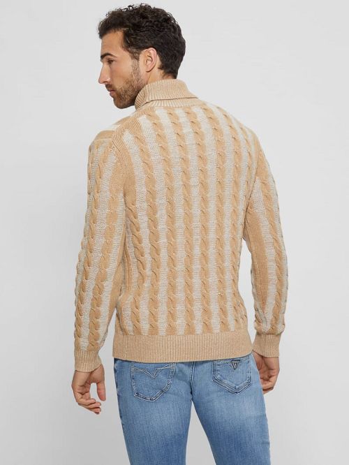 Guess Arkell Turtleneck Cable Sweater Bej | GUESS-SN30900