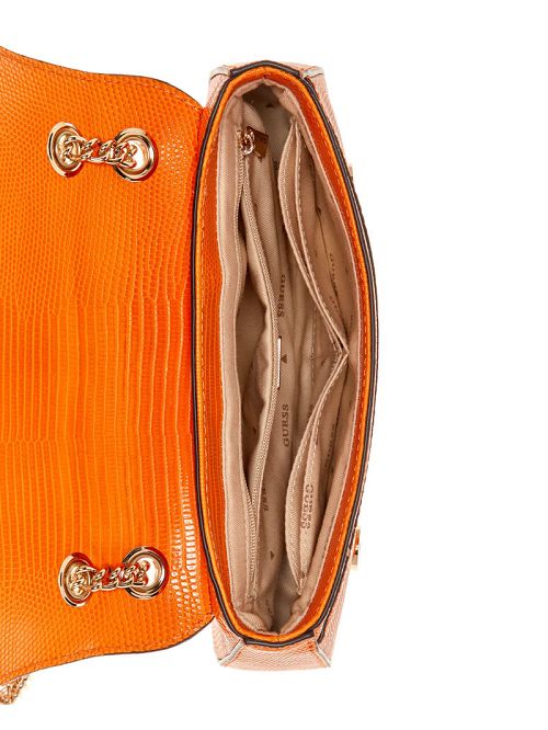 Guess Arlena Lizard Convertible Crossbody Portocalii | GUESS-SN28910