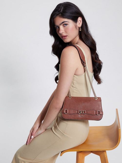 Guess Arlena Lizard Convertible Crossbody Maro | GUESS-SN28916