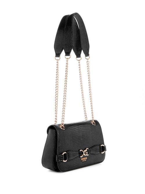 Guess Arlena Lizard Convertible Crossbody Negrii | GUESS-SN28929