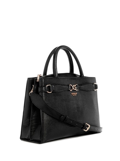 Guess Arlena Lizard Girlfriend Satchel Negrii | GUESS-SN28701