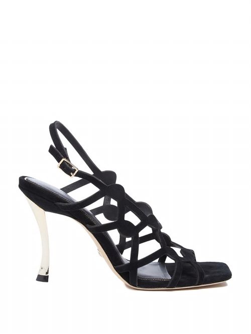 Guess Ashley Suede Sandal Negrii | GUESS-SN29768