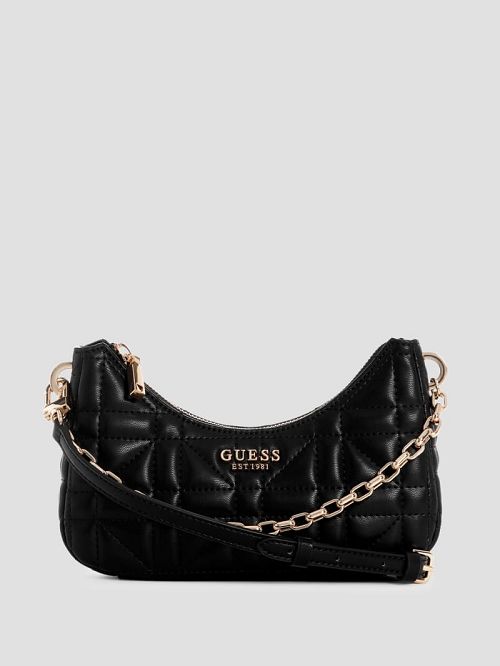 Guess Assia Quilted Mini Crossbody Negrii | GUESS-SN28996
