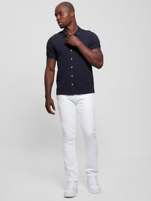 Guess Aster Knit Shirt Albastri | GUESS-SN31307