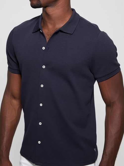 Guess Aster Knit Shirt Albastri | GUESS-SN31307