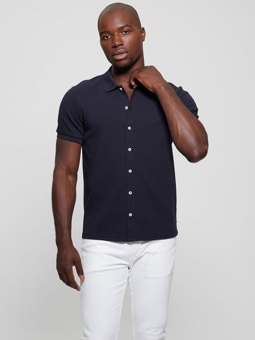 Guess Aster Knit Shirt Albastri | GUESS-SN31307