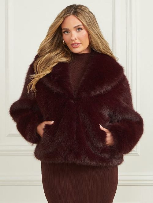 Guess Audrey Faux-Fur Coat Violet | GUESS-SN27951