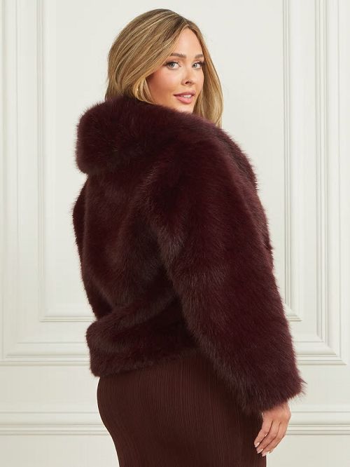 Guess Audrey Faux-Fur Coat Violet | GUESS-SN27951