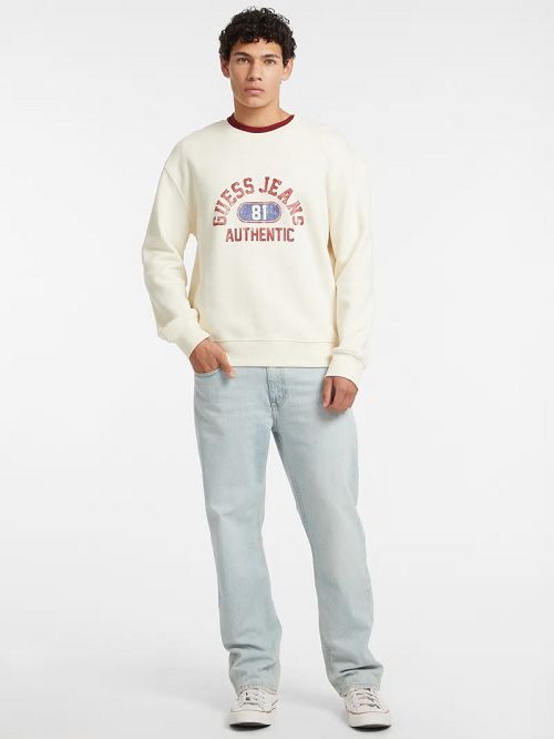 Guess Authentic Logo Crewneck Sweatshirt Albi | GUESS-SN30950
