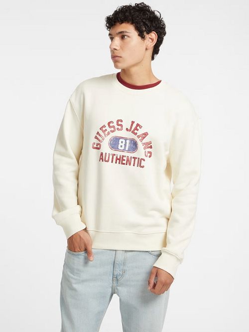Guess Authentic Logo Crewneck Sweatshirt Albi | GUESS-SN30950