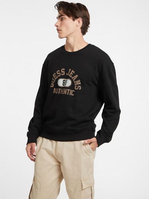 Guess Authentic Logo Crewneck Sweatshirt Negrii | GUESS-SN30951