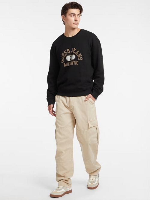 Guess Authentic Logo Crewneck Sweatshirt Negrii | GUESS-SN30951
