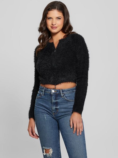 Guess Avery Dual-Zip Cardigan Negrii | GUESS-SN27787