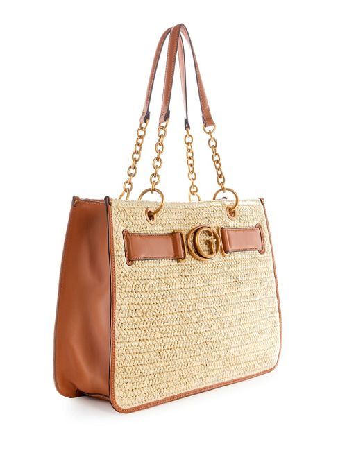 Guess Aviana Straw Tote Maro | GUESS-SN29441