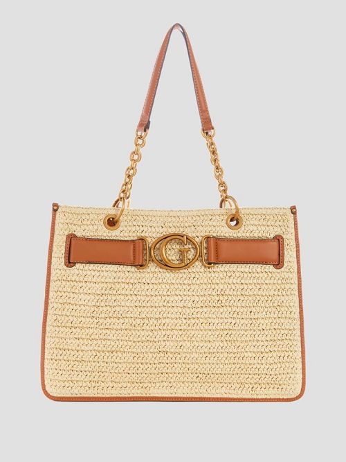 Guess Aviana Straw Tote Maro | GUESS-SN29441