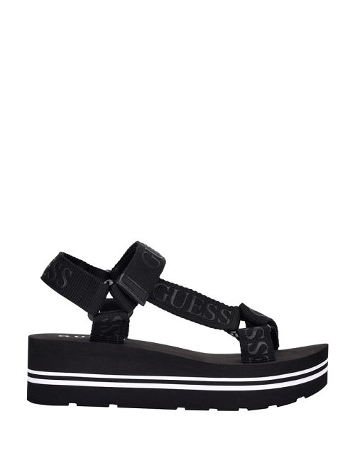 Guess Avin Platform Sport Sandals Negrii | GUESS-SN29665
