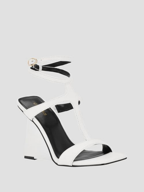 Guess Bacio T-Strap Wedge Heels Albi | GUESS-SN29694