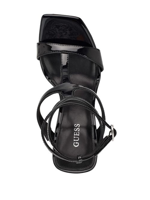 Guess Bacio T-Strap Wedge Heels Negrii | GUESS-SN29705