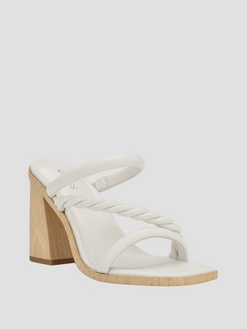 Guess Barper Strappy Wooden Heel Sandals Albi | GUESS-SN29605
