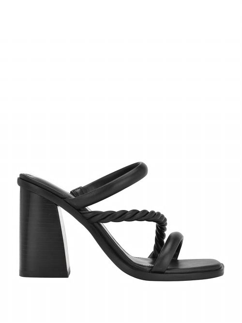 Guess Barper Strappy Wooden Heel Sandals Negrii | GUESS-SN29668