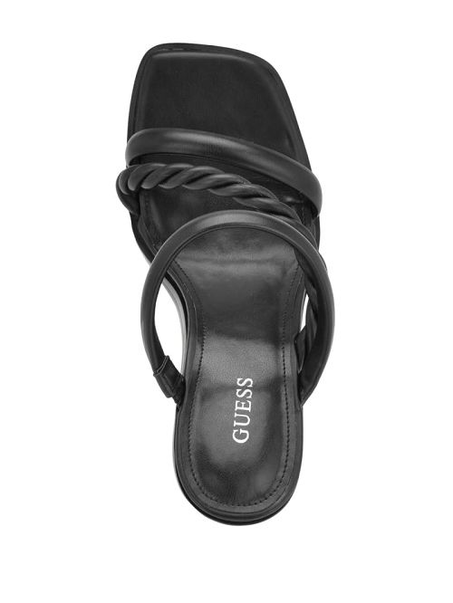 Guess Barper Strappy Wooden Heel Sandals Negrii | GUESS-SN29668