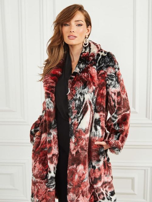 Guess Belle Faux-Fur Coat Multi | GUESS-SN27862