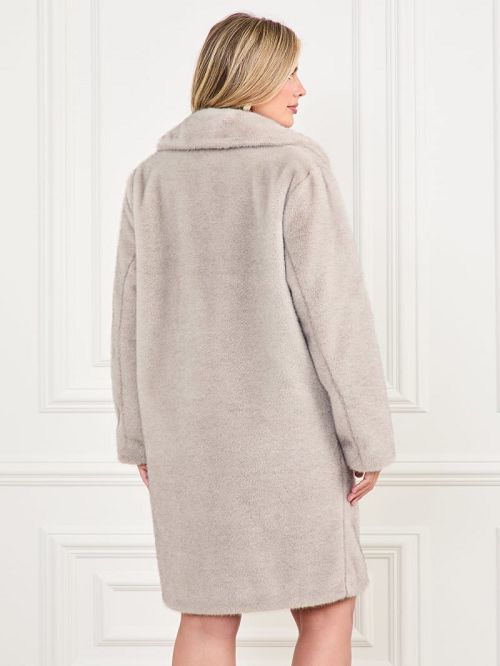 Guess Bianca Faux-Fur Coat Gri | GUESS-SN27913