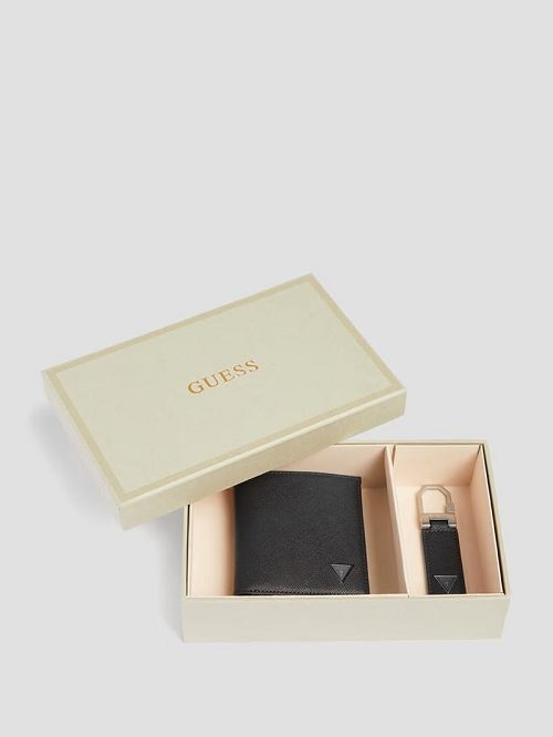 Guess Bifold Wallet and Keyring Box Set Negrii | GUESS-SN31710