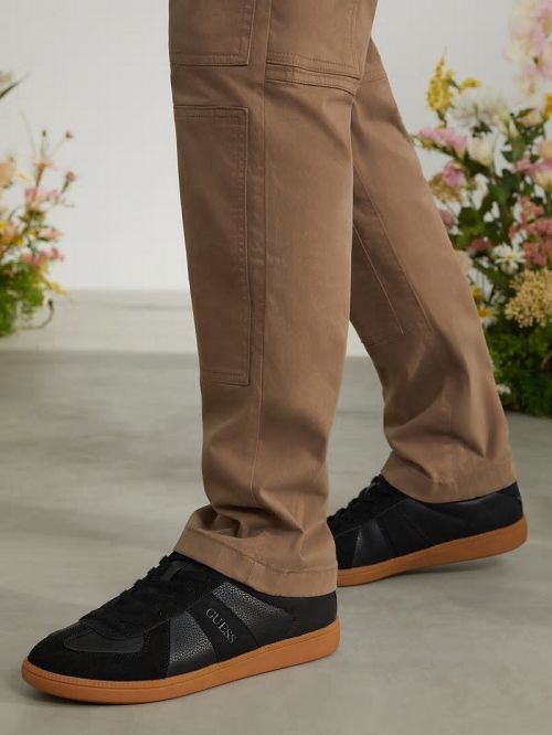 Guess Bishan Faux-Leather Sneakers Negrii | GUESS-SN31881