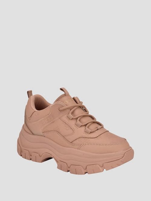 Guess Bisun Signature Peony Sneakers Bej | GUESS-SN29510
