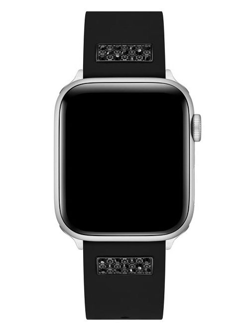 Guess Black Rhinestone and Silicone 42-45 mm Band for Apple Watch® Negrii | GUESS-SN31628