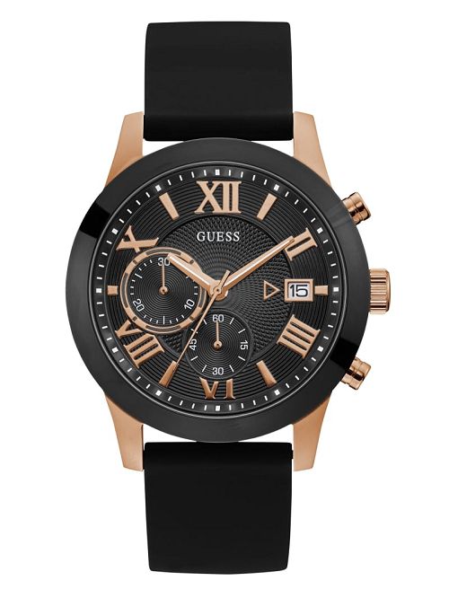 Guess Black and Rose Gold-Tone Multifunction Watch Negrii | GUESS-SN31613