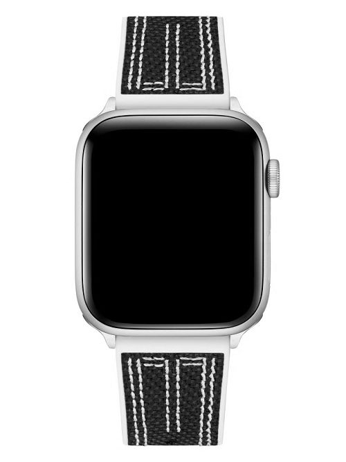 Guess Black and White Woven 42-45 mm Band for Apple Watch® Negrii | GUESS-SN31617