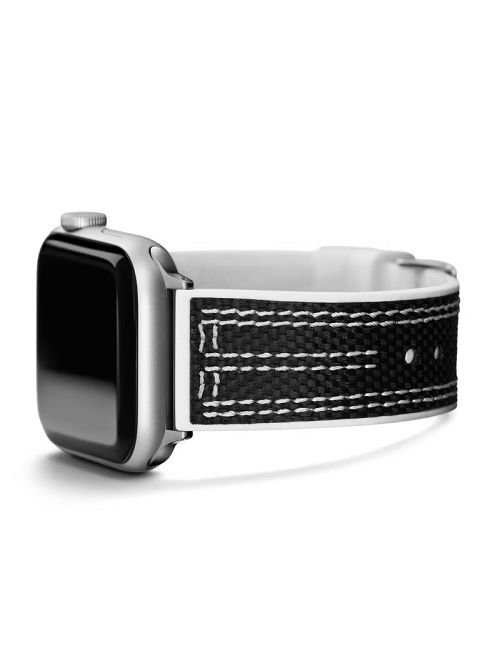 Guess Black and White Woven 42-45 mm Band for Apple Watch® Negrii | GUESS-SN31617