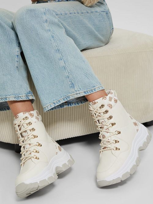 Guess Bliza Lace-Up Sneaker Booties Albi | GUESS-SN29952