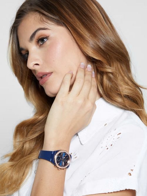 Guess Blue SIlicon Multifunction Watch Aurii | GUESS-SN29987