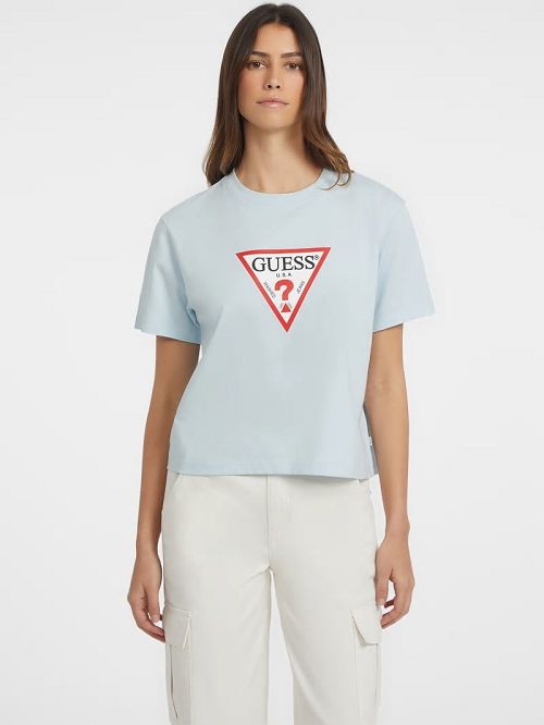 Guess Boxy Iconic Tee Albastri | GUESS-SN27127