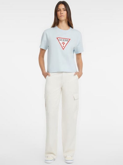 Guess Boxy Iconic Tee Albastri | GUESS-SN27127