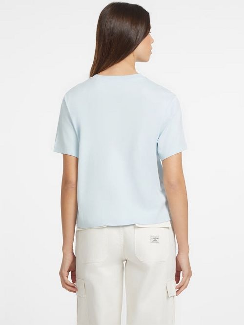 Guess Boxy Iconic Tee Albastri | GUESS-SN27127