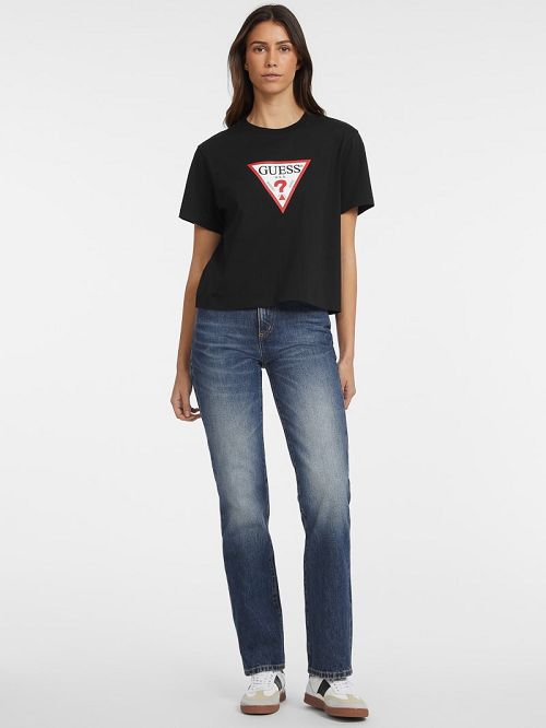 Guess Boxy Iconic Tee Negrii | GUESS-SN27086