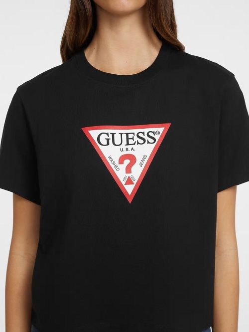 Guess Boxy Iconic Tee Negrii | GUESS-SN27086