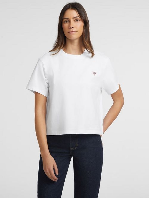 Guess Boxy Mini Triangle Tee Albi | GUESS-SN27068