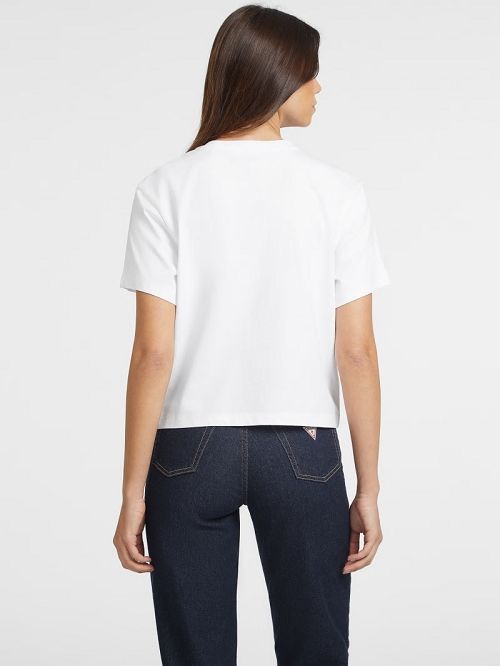 Guess Boxy Mini Triangle Tee Albi | GUESS-SN27068