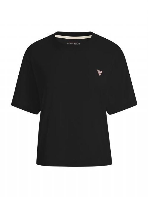 Guess Boxy Mini Triangle Tee Negrii | GUESS-SN27317